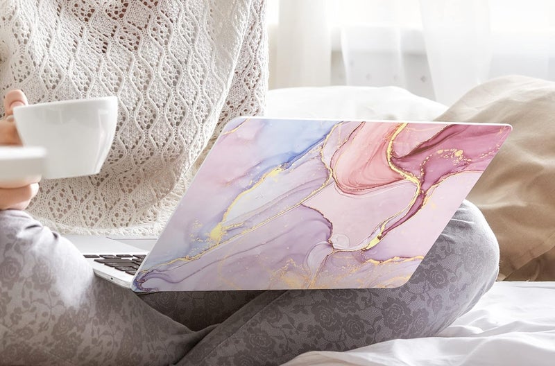 DONGKE Compatible with MacBook Air 13 inch Case 2021 2020 2019 2018 Release A2337 M1 A2179 A1932 with Retina Display & Touch ID, Plastic Hard Shell & Keyboard Cover - Marble - Image 4